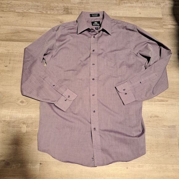 Stafford Men's Size 16.5 34-35 Shirt Long Sleeve Purple - Picture 1 of 9